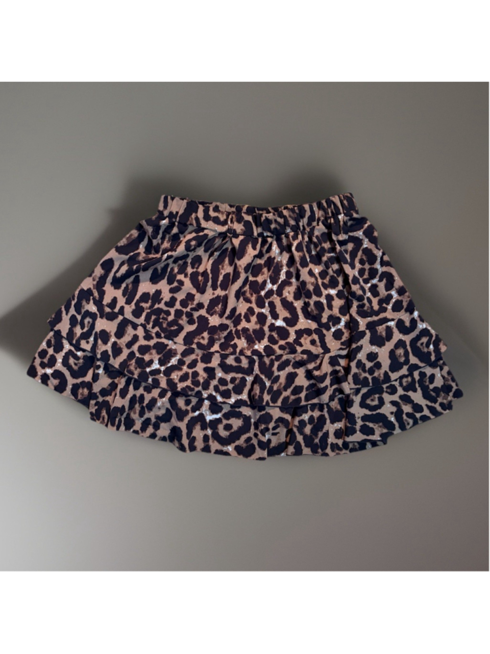 SHEIN Layered Leopard Print Mini Skirt - Size Large